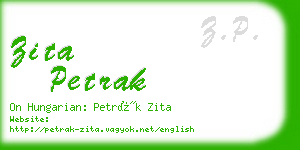 zita petrak business card